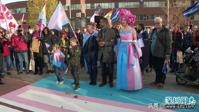 欧洲首个“跨性别斑马线”在荷兰亮相